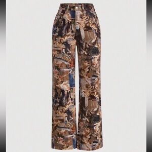 SHEIN MOD Figure Graphic Wide Leg Jeans
